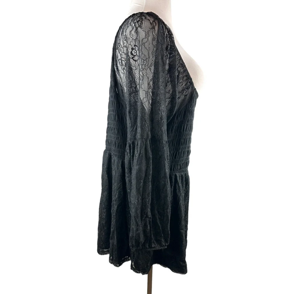 NWT Torrid Babydoll Stretch Lace Smocked Bodice Square Neck Top Sweetheart 5 5X - Picture 7 of 12